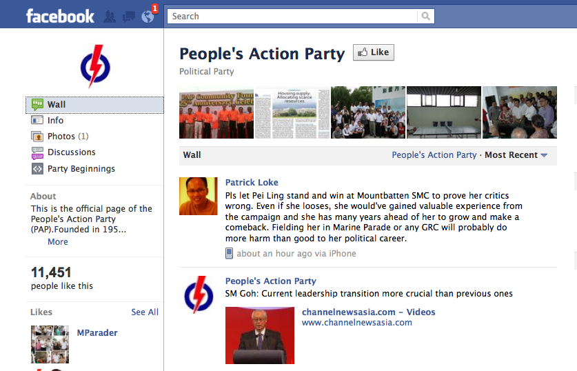 Singapore Elections and Facebook!
